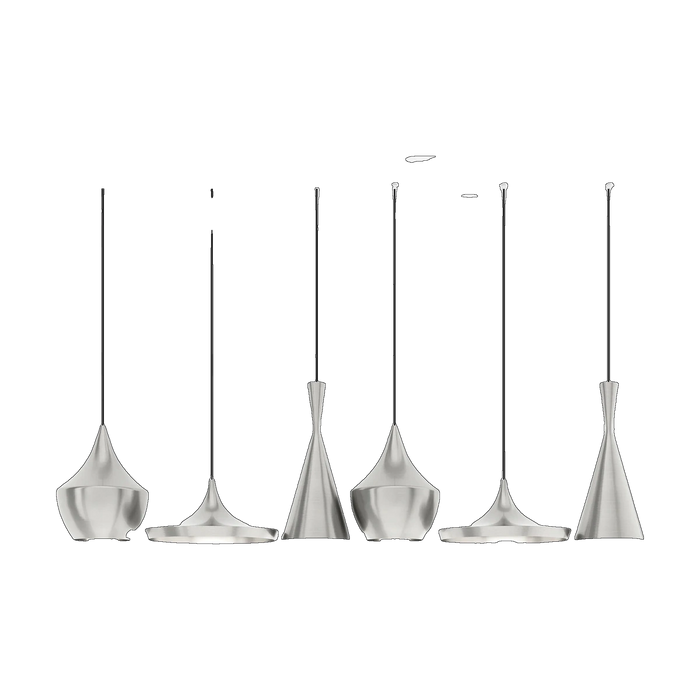 Unbeaten Linear Pendant System, Brushed Aluminium by Tom Dixon