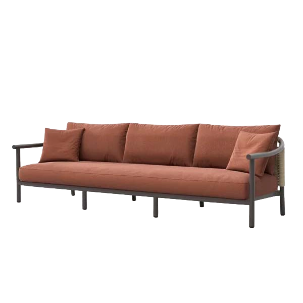 Arata Sofa 3PL Grey Brown outdoor furniture by SKLD Studio, designed by Valerio Sommella