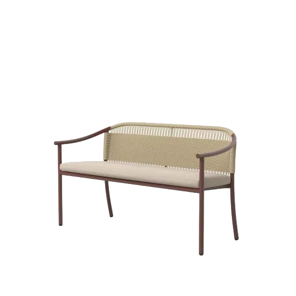 Arata Dining Bench Rust outdoor furniture by SKLD Studio, designed by Valerio Sommella