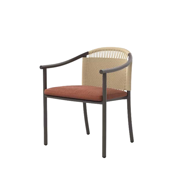 Arata Dining Armchair Grey Brown outdoor furniture by SKLD Studio, designed by Valerio Sommella
