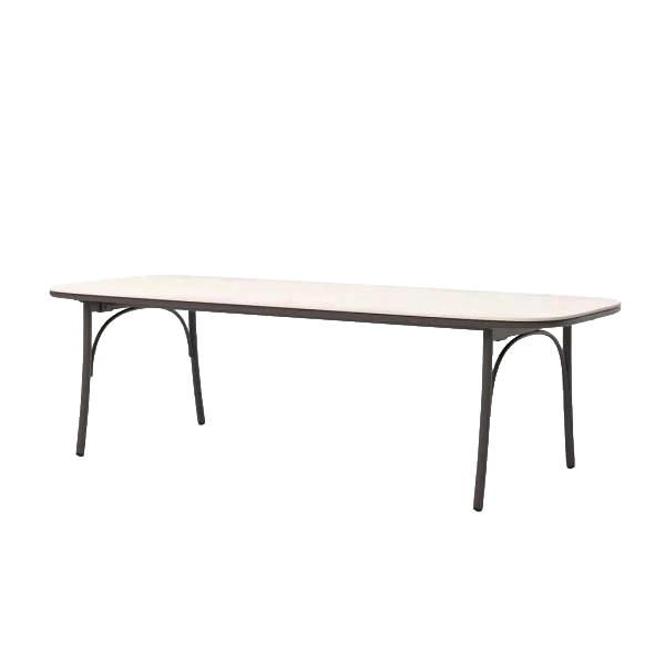Arata Round Dining Table Grey Brown outdoor furniture by SKLD Studio, designed by Valerio Sommella