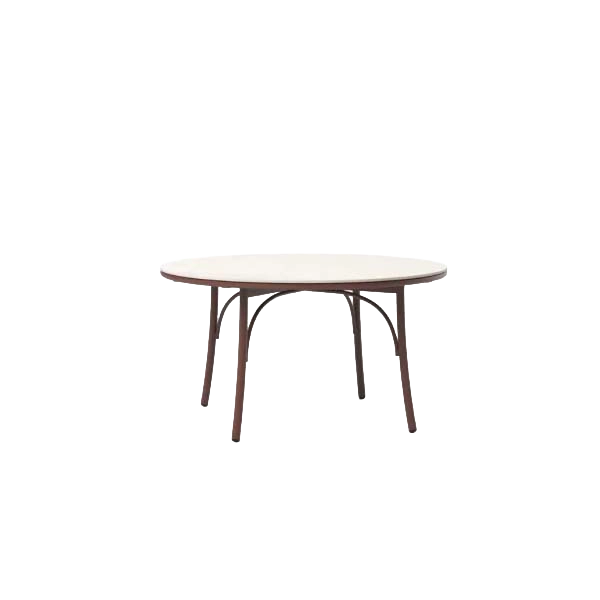 Arata Round Dining Table Rust outdoor furniture by SKLD Studio, designed by Valerio Sommella