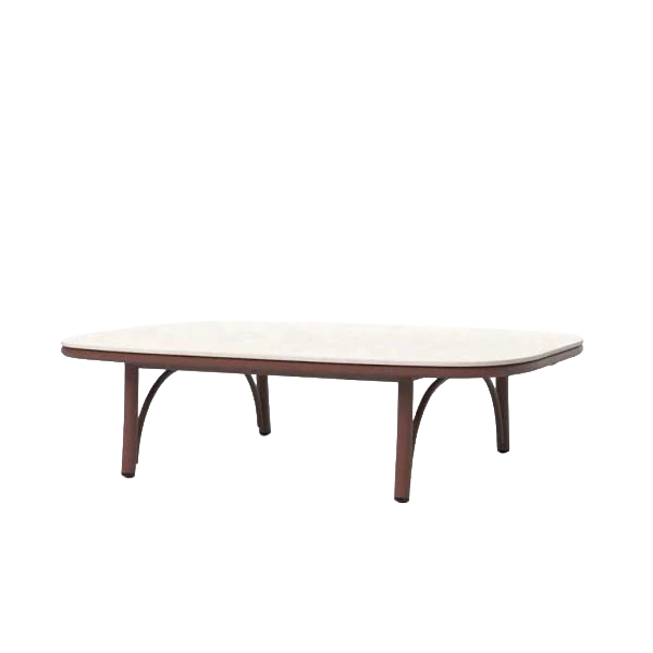 Arata Rectangular Coffee Table Rust outdoor furniture by SKLD Studio, designed by Valerio Sommella