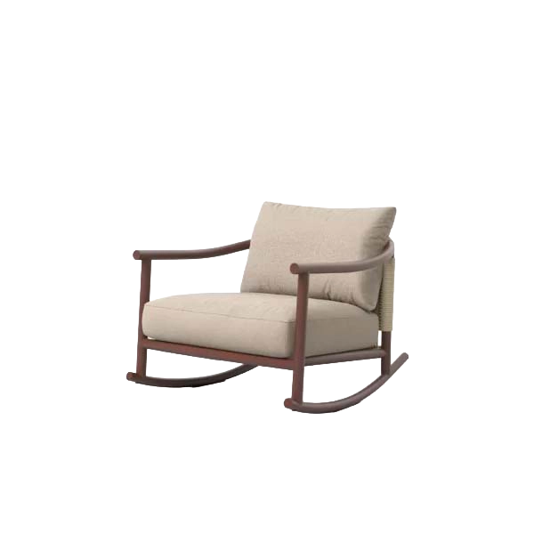Arata outdoor rocking chair rust by SKLD Studio