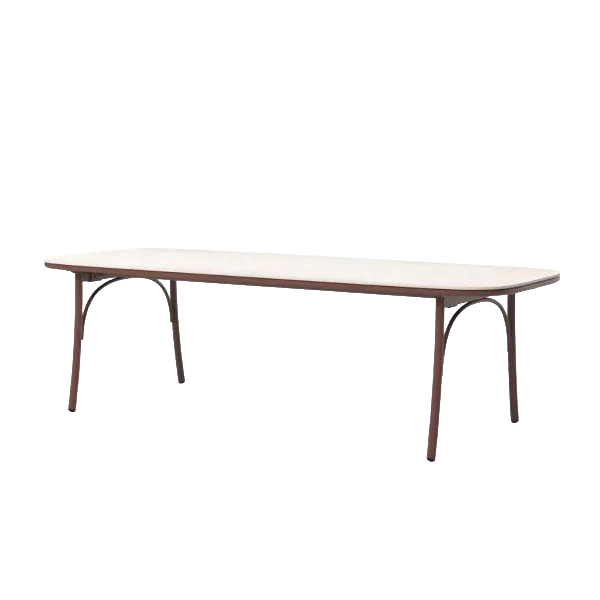 Arata Rectangular Dining Table Rust outdoor furniture by SKLD Studio, designed by Valerio Sommella