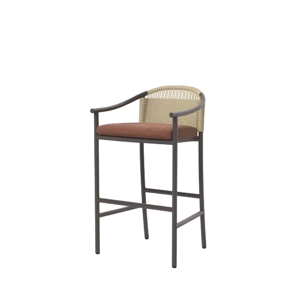Arata Bar Stool Grey Brown outdoor furniture by SKLD Studio, designed by Valerio Sommella