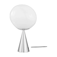 Tom Dixon Melt Opal Fat Cone Table Light with silver hardware