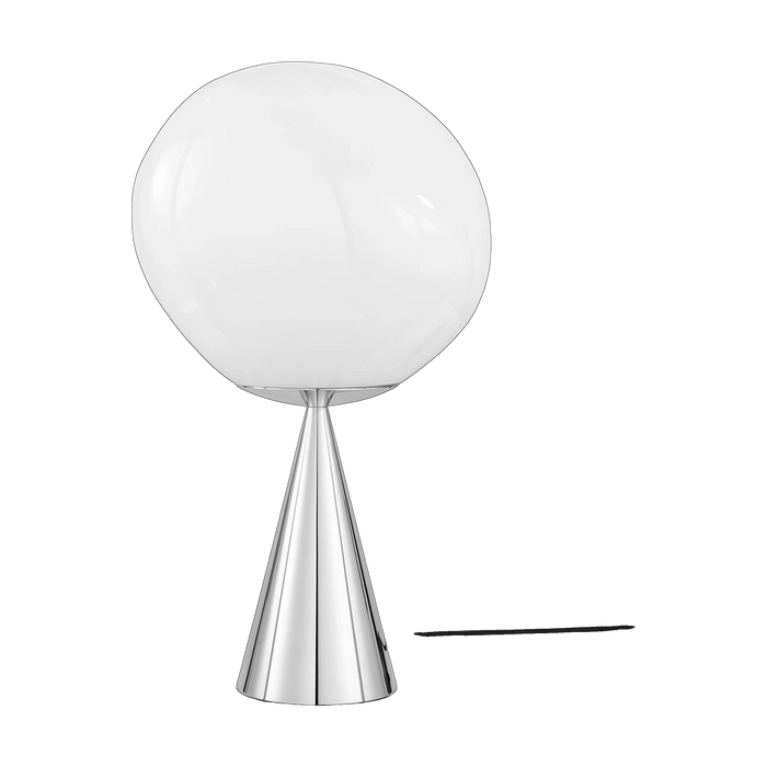 Tom Dixon Melt Opal Fat Cone Table Light with silver hardware