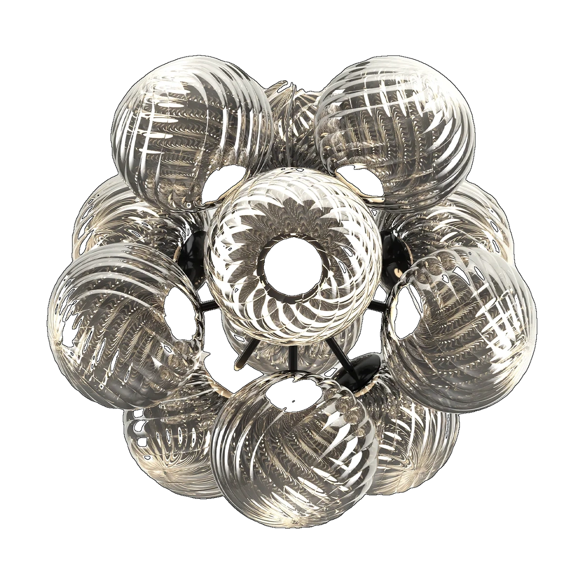 Whirl Burst Chandelier, Silver Polished Polycarbonate by Tom Dixon