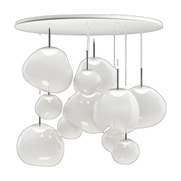 Melt Opal Mega Pendant System, Opalescent Polished Polycarbonate with Silver Hardware by Tom Dixon