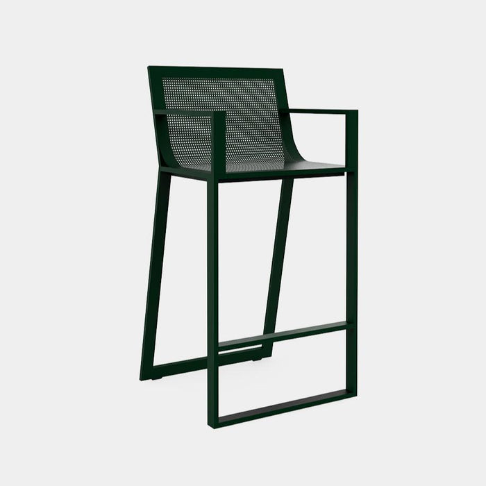 Blau High stool with high backrest and arms