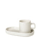 PILAR Espresso Cups with Trays, Set of 2