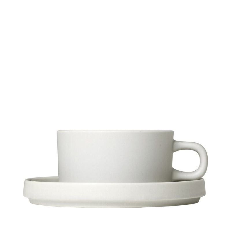 PILAR Tea Cups with Saucers, 6 oz, Set of 2