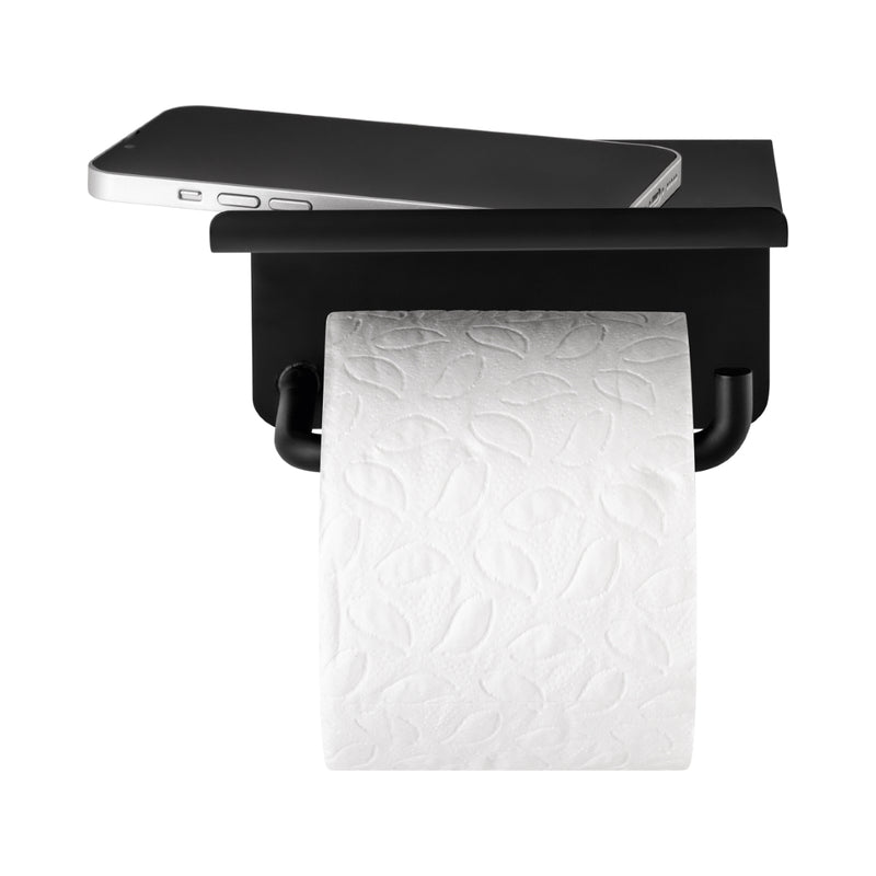 MODO Toilet Paper Holder With Tray - Black