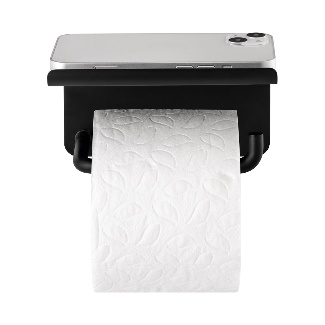 MODO Toilet Paper Holder With Tray - Black