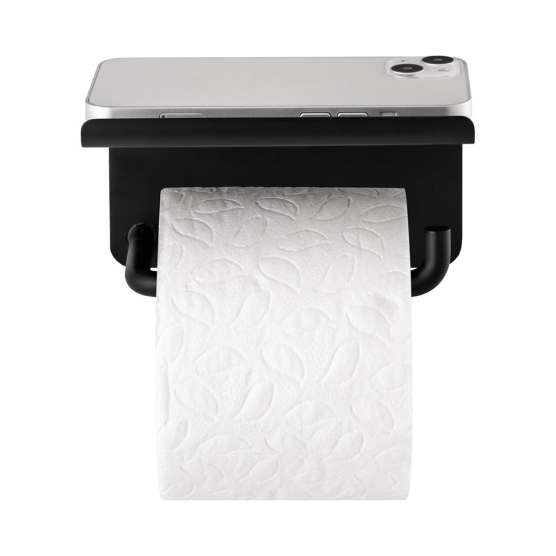 MODO Toilet Paper Holder With Tray - Black