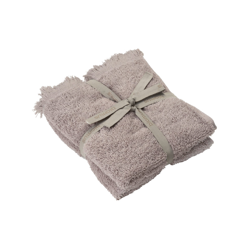 FRINO Fringed Organic Cotton Terry Guest Hand Towels 12 x 20 - 2pcs