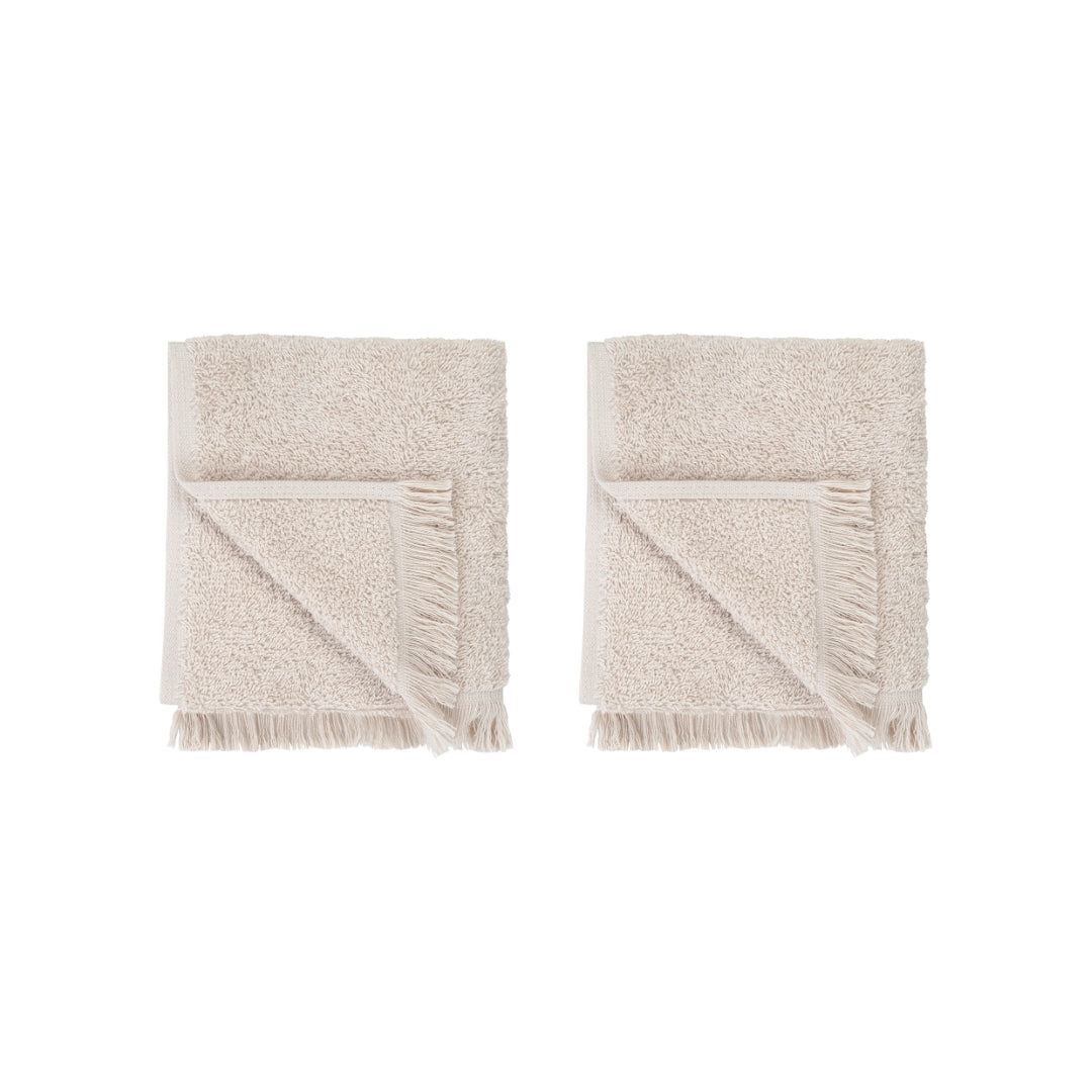 FRINO Fringed Organic Cotton Terry Guest Hand Towels 12 x 20 - 2pcs