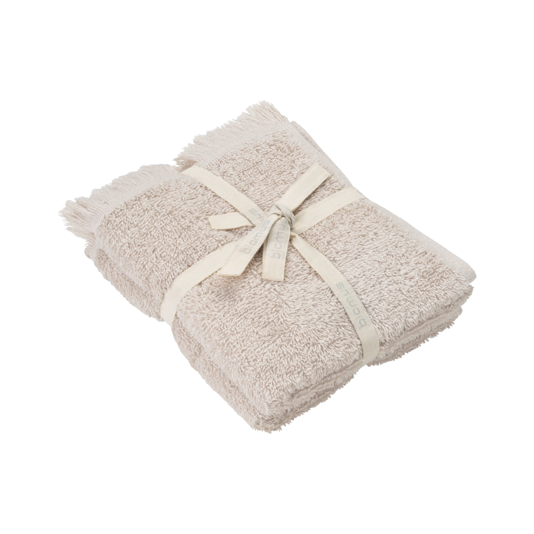 FRINO Fringed Organic Cotton Terry Guest Hand Towels 12 x 20 - 2pcs