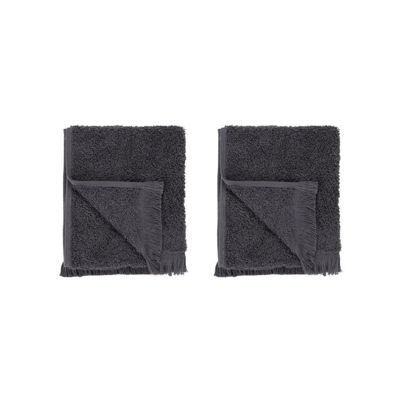 FRINO Fringed Organic Cotton Terry Guest Hand Towels 12 x 20 - 2pcs