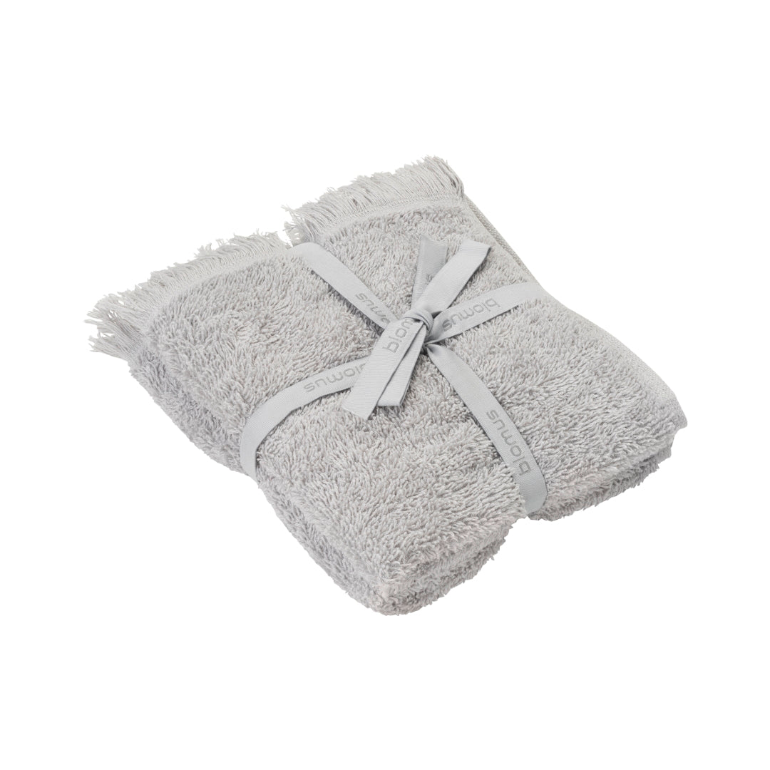 FRINO Fringed Organic Cotton Terry Guest Hand Towels 12 x 20 - 2pcs