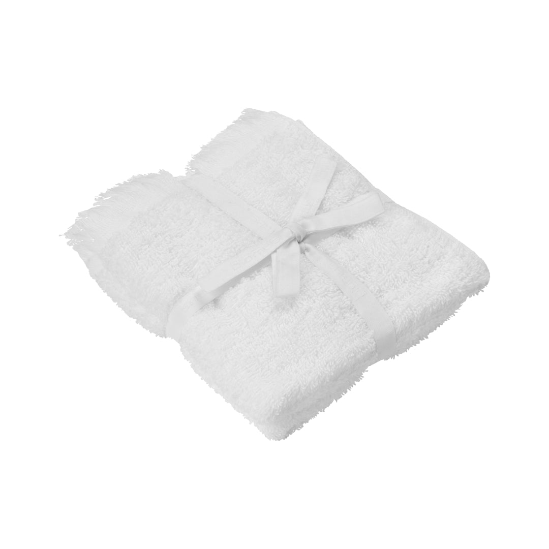 FRINO Fringed Organic Cotton Terry Guest Hand Towels 12 x 20 - 2pcs