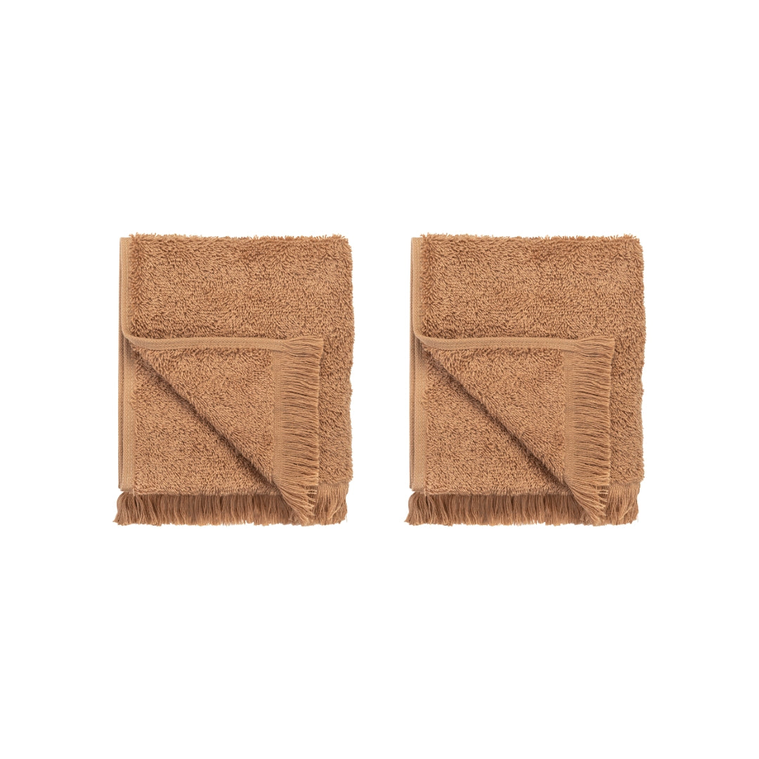 FRINO Fringed Organic Cotton Terry Guest Hand Towels 12 x 20 - 2pcs