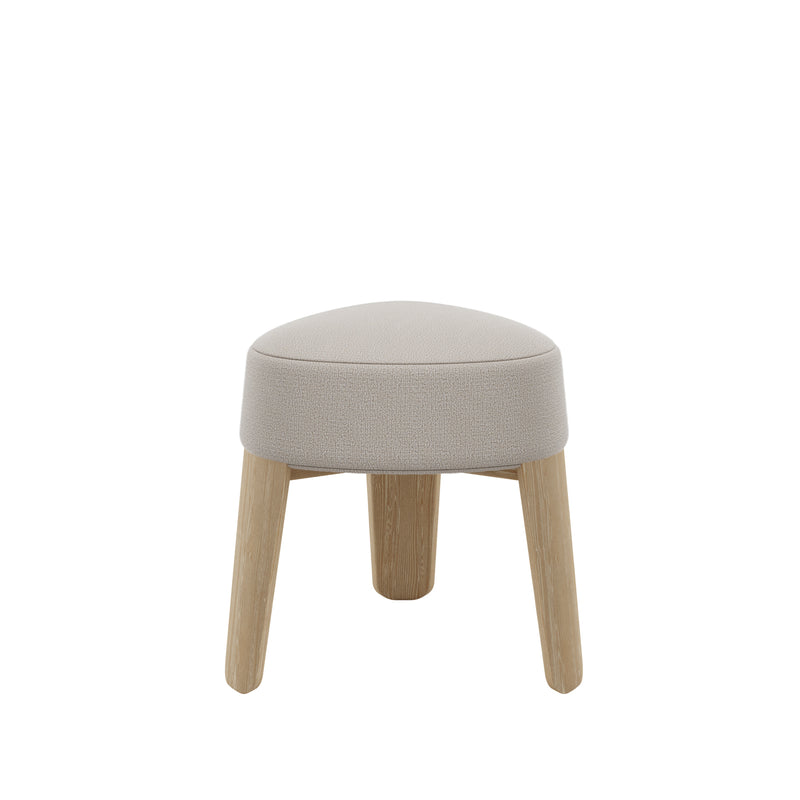 KUON Upholstered Stool with Oak Base