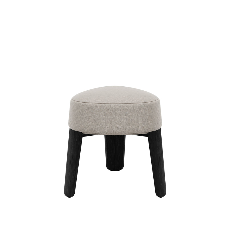 KUON Upholstered Stool with Oak Base