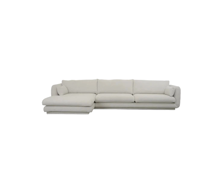 Bloom 3-seater sofa with chaise longue, right and plinth sectional sofa by Cane-line, designed by Cane-line Design