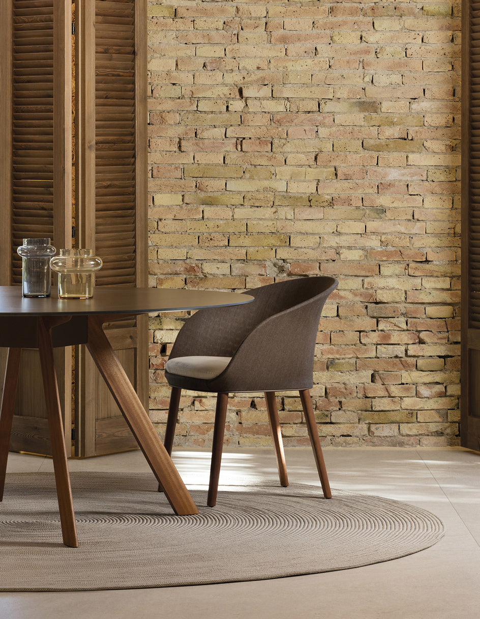 Blum Dining Armchair With Solid Wood Legs