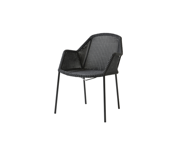 Breeze stackable chair black white background image by Cane-line
