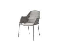 Breeze stackable chair taupe white background image by Cane-line