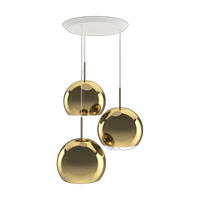 Mirror Ball Round Pendant System, Gold Mirrored Polycarbonate, 22.8-inch by Tom Dixon