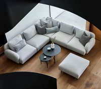 Aura pouf lifestyle image by Cane-line, designed by Foersom & Hiort-Lorenzen MDD