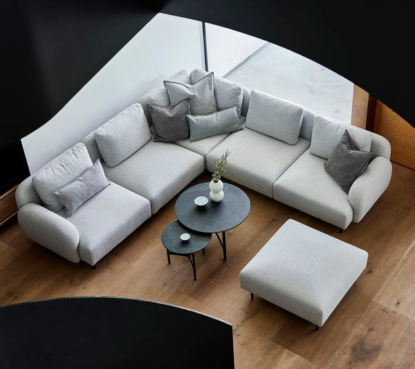 Aura corner sofa lifestyle image by Cane-line, designed by Foersom & Hiort-Lorenzen MDD
