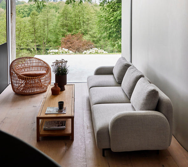 Aura 3-seater sofa lifestyle image by Cane-line, designed by Foersom & Hiort-Lorenzen MDD