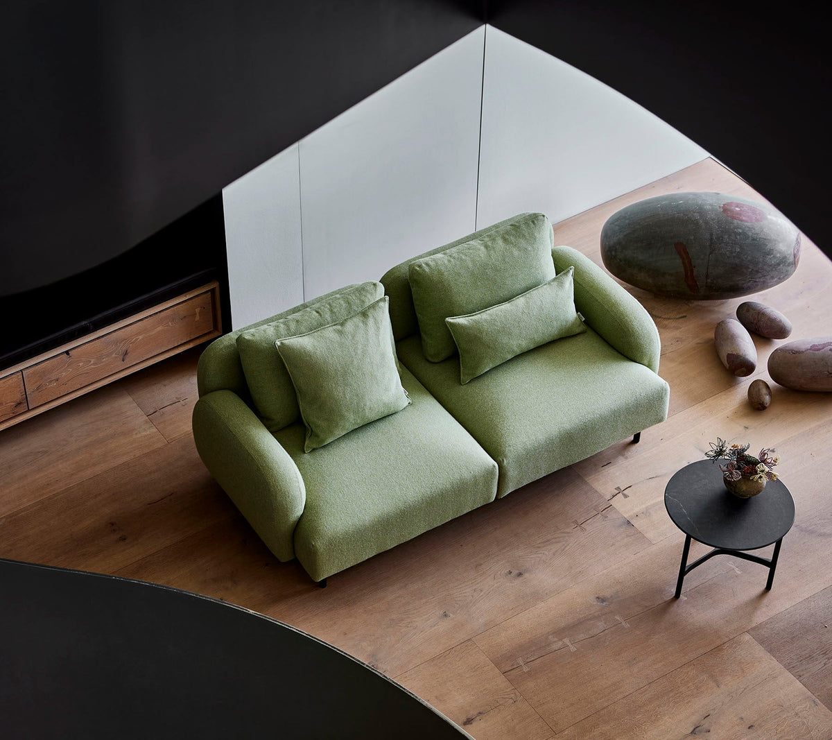 Aura 2-seater sofa lifestyle image by Cane-line, designed by Foersom & Hiort-Lorenzen MDD