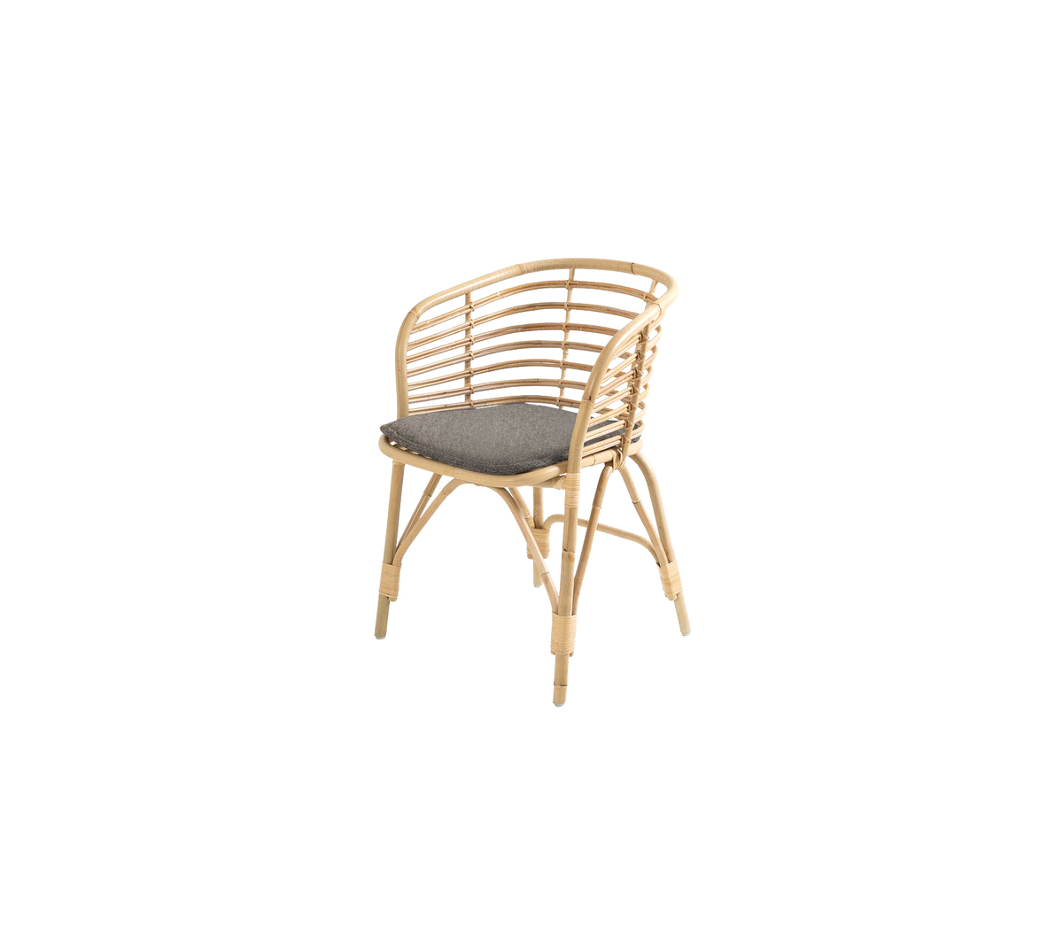Blend armchair with light brown Zen cushion by Cane-line, designed by Foersom & Hiort-Lorenzen MDD