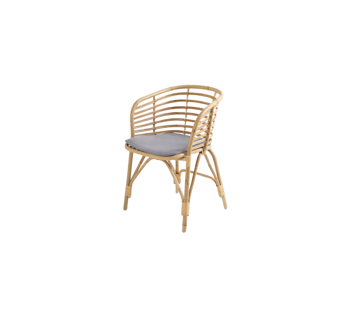 Blend armchair with light grey cushion by Cane-line, designed by Foersom & Hiort-Lorenzen MDD