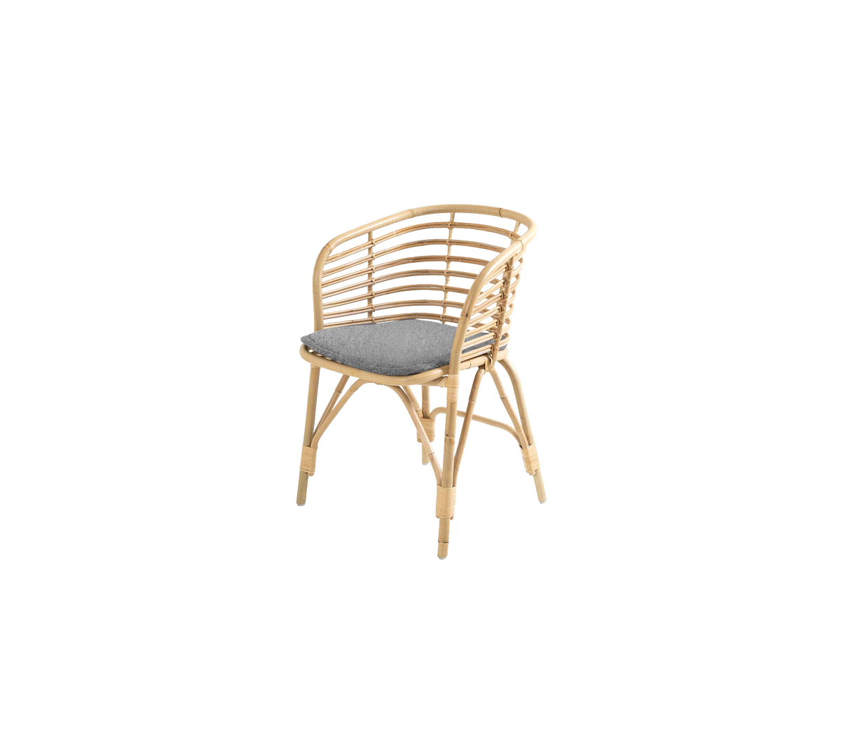 Blend armchair with light grey Zen cushion by Cane-line, designed by Foersom & Hiort-Lorenzen MDD