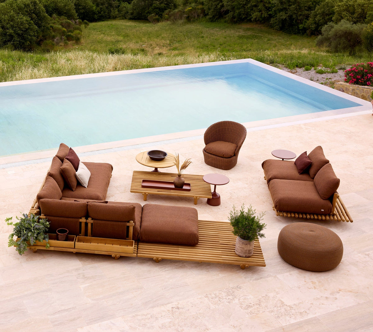 Circle footstool extra large lifestyle image by Cane-line