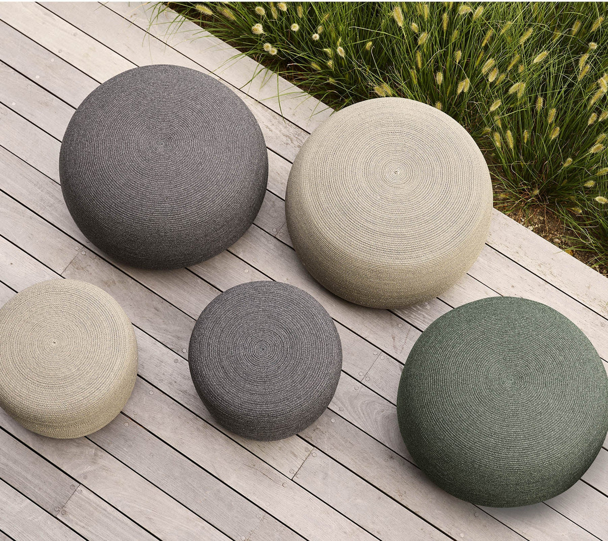 Circle footstool size lifestyle image by Cane-line