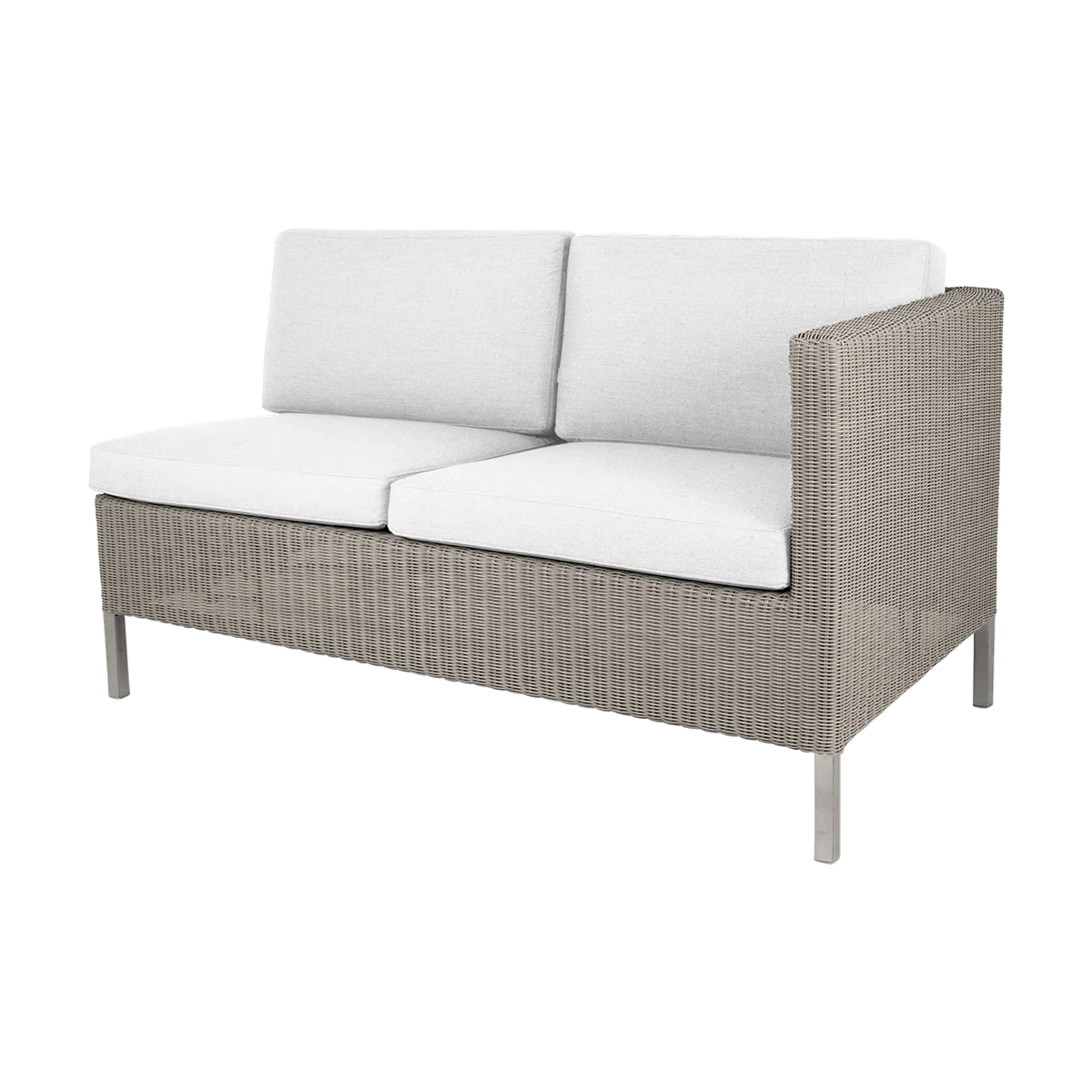 Connect dining lounge 2 seater sofa left module outdoor sectional sofa by Cane-line, designed by Cane-line Design
