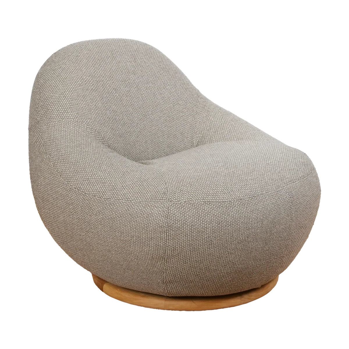 Gem lounge chair with teak swivel outdoor lounge chair by Cane-line, designed by Foersom and Hiort-Lorenzen MDD