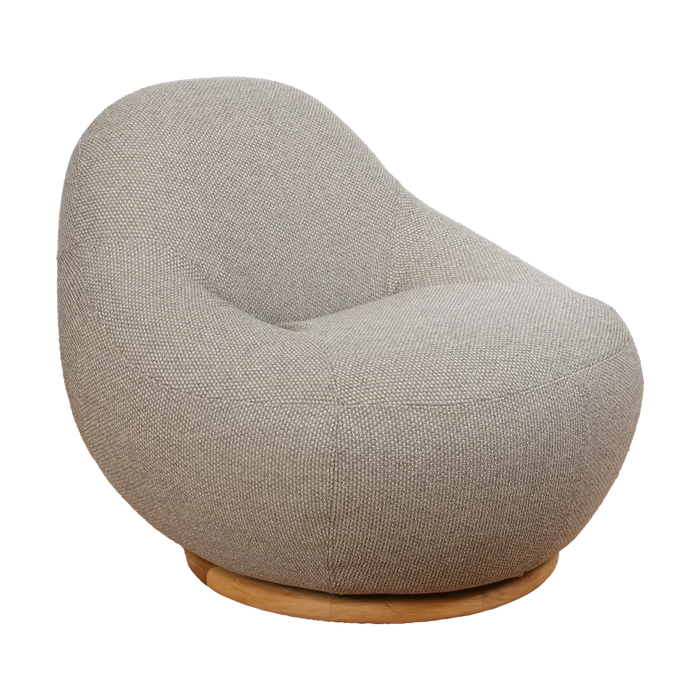 Gem lounge chair with teak swivel outdoor lounge chair by Cane-line, designed by Foersom and Hiort-Lorenzen MDD