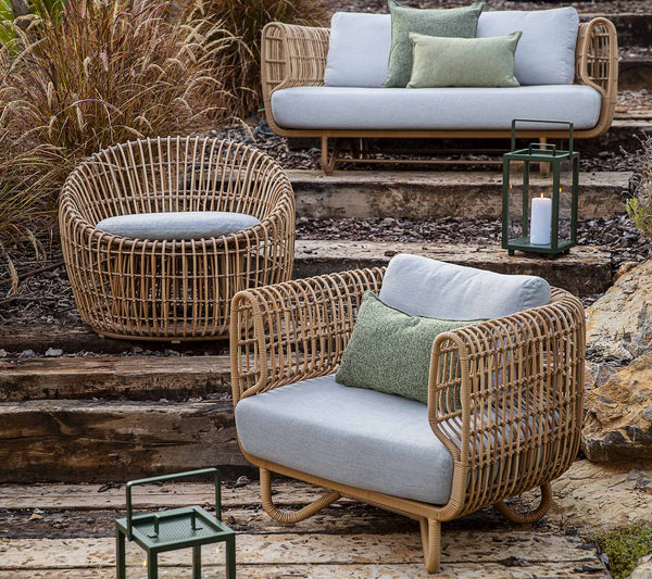 Nest woven sofa chair round seat lifestyle