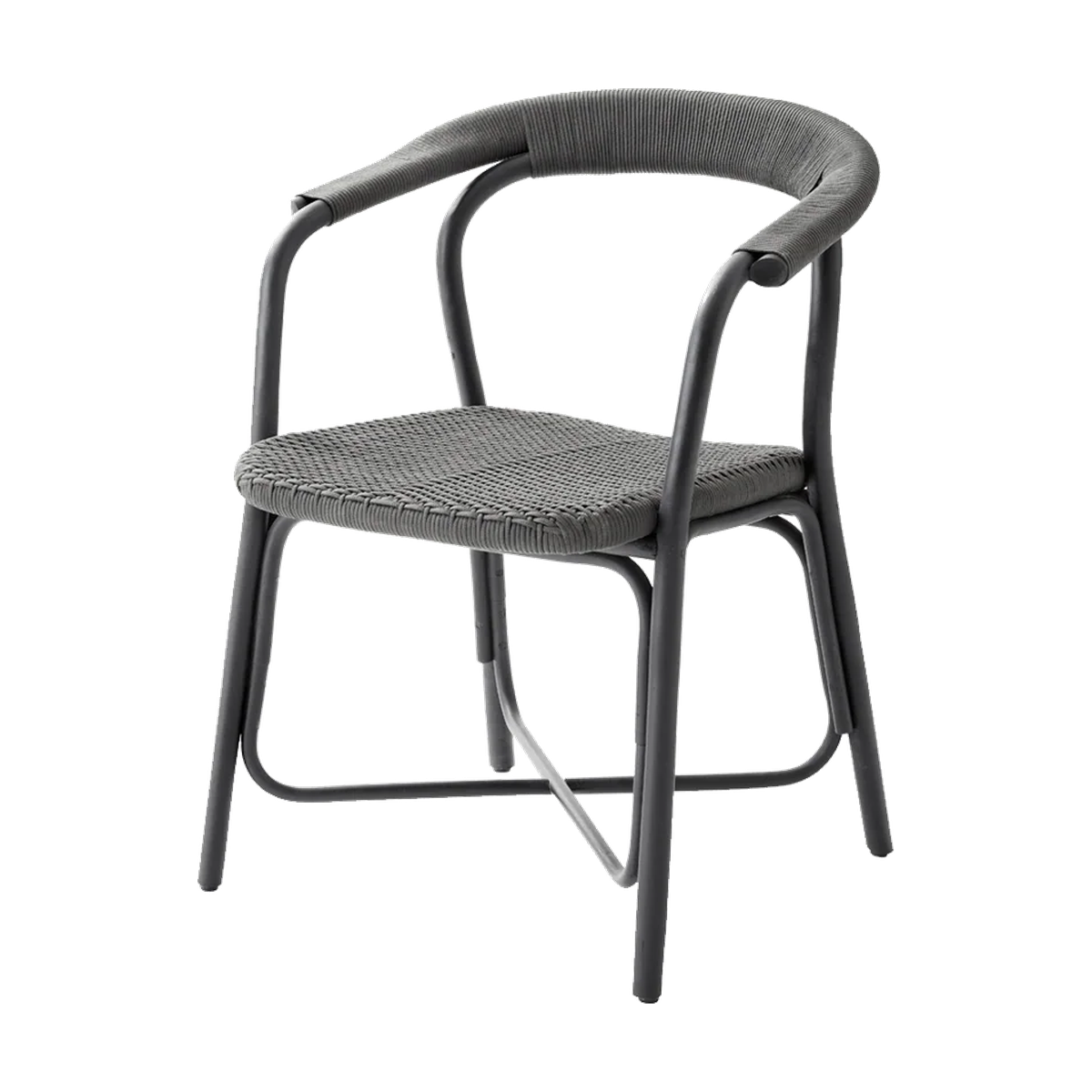 Cane-line Noble armchair in black rattan and Cane-line Rope