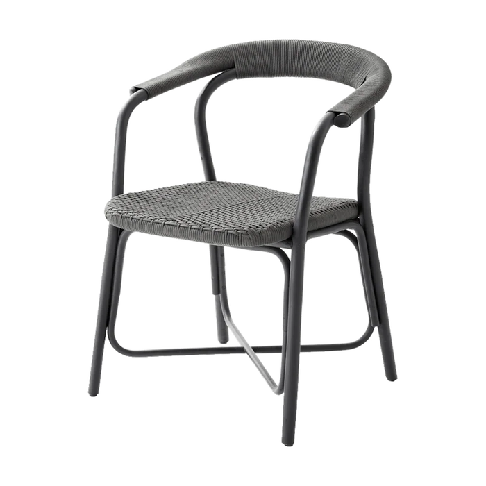 Cane-line Noble armchair in black rattan and Cane-line Rope