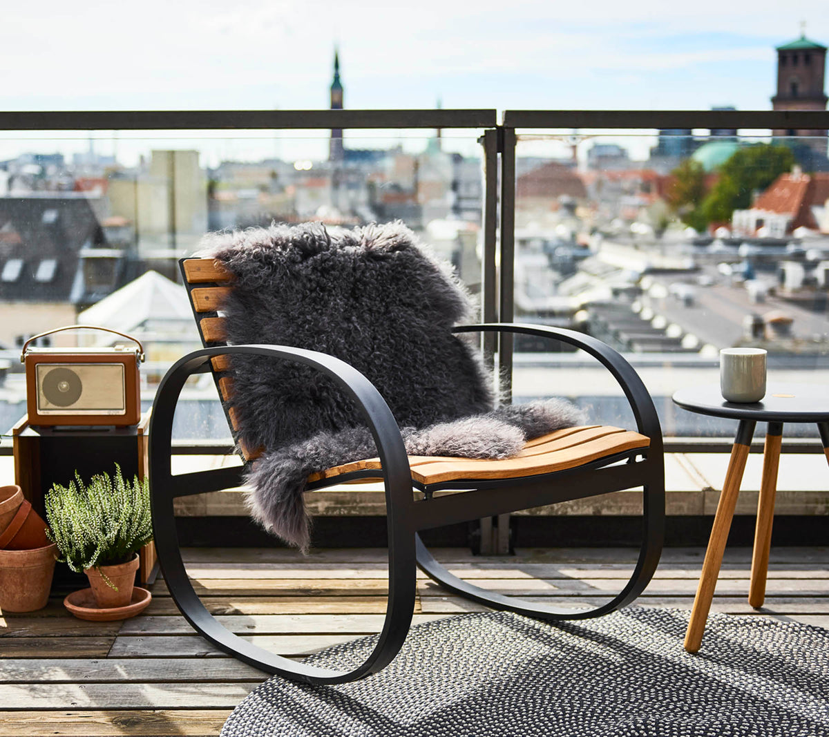 Parc rocking chair rocking chair by Cane-line, designed by Foersom & Hiort-Lorenzen MDD